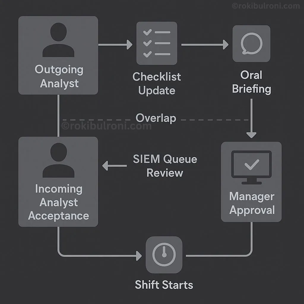 Tier-1 Shift Handover Process Flow Diagram